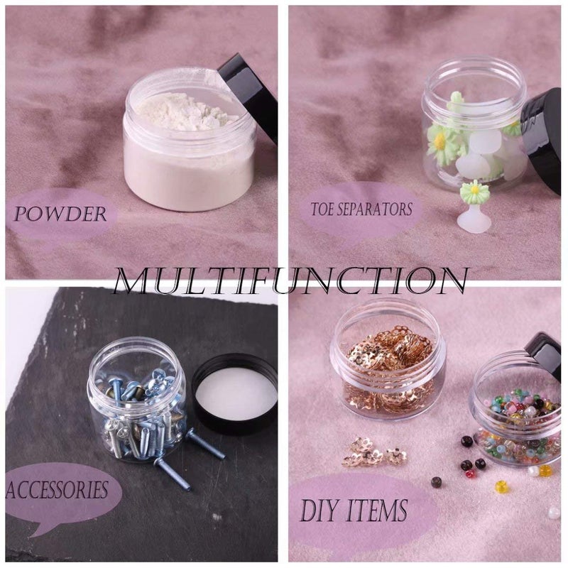 ZEJIA 20 Gram Plastic Cosmetic Jars with Lids, 20 Pieces Small Cosmetic Containers, Travel Size Sample Containers, Round Travel Jars for Lotions, Powder, Makeup, Beauty Products, Slime (20ML/0.7 oz) - Image 5